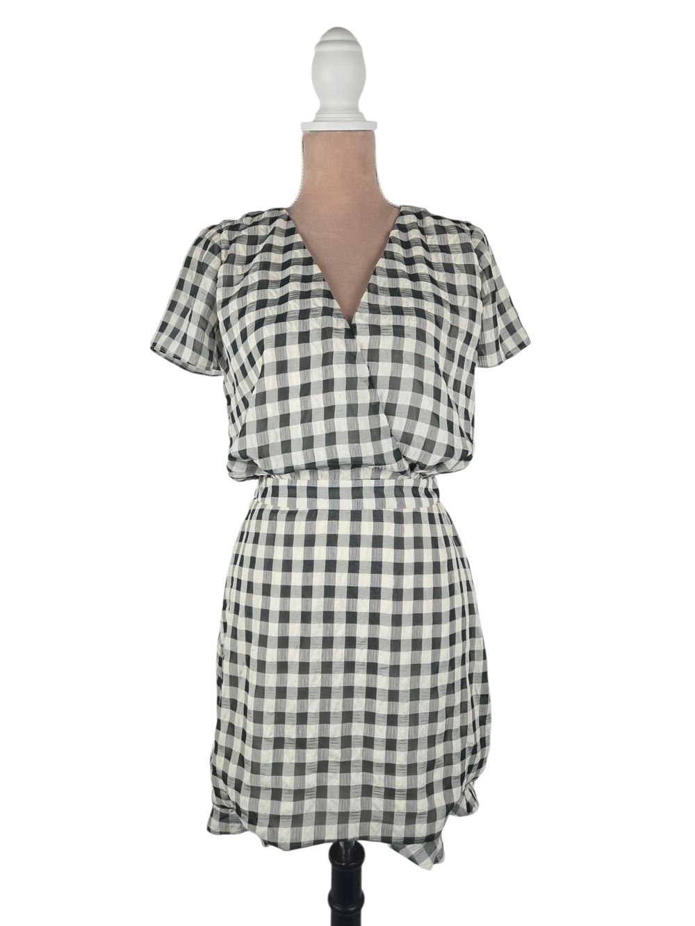 Luba by Hannah Payne Gingham Mini Dress in Black and White Size Small